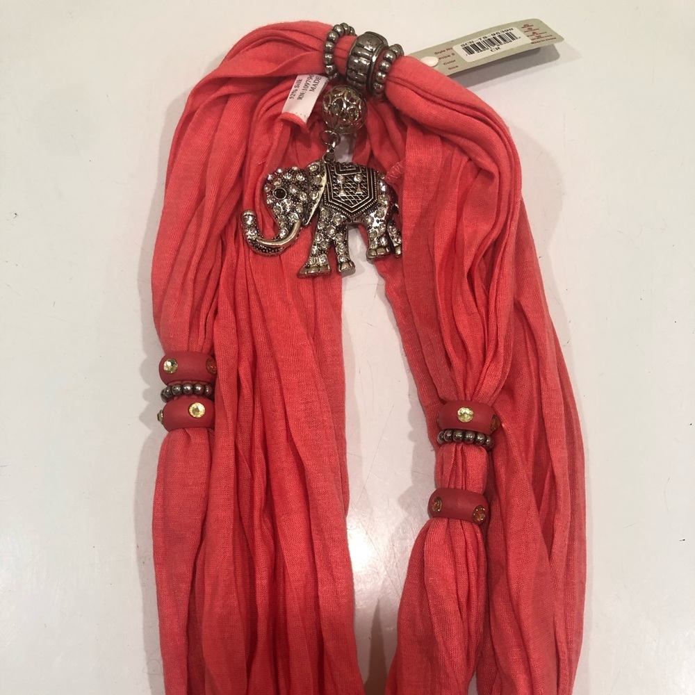 Infinity scarf with elephant charm